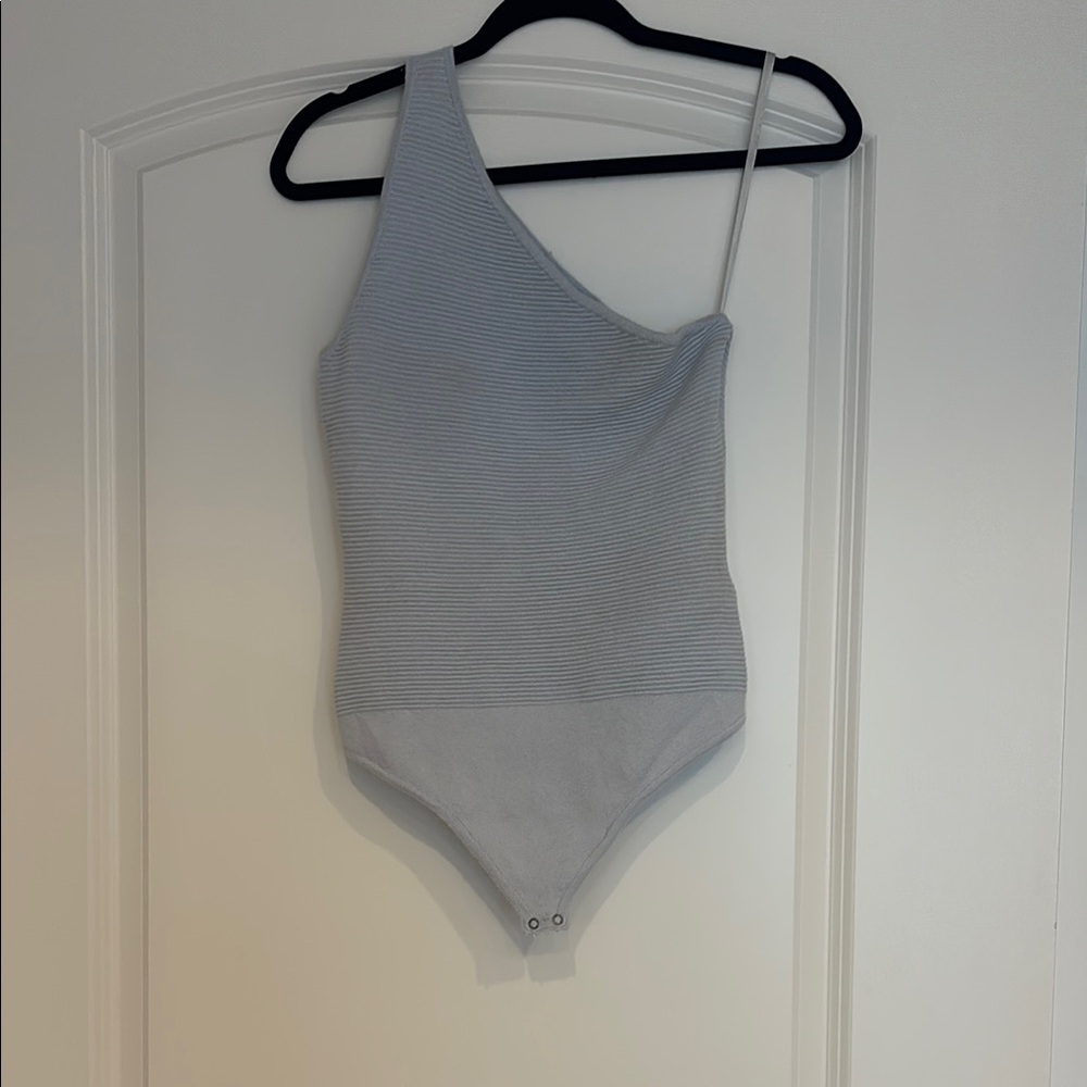 Abercrombie & Fitch Blue One-Shoulder Bodysuit